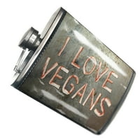 Flask I Love Vegans Bacon