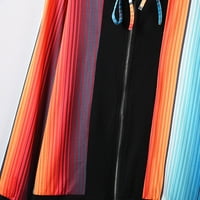 Ženski kaputi Ženska ležerna boja Stripe Print s dugih rukava bluza Jednostavna vrhova zip-up jakna