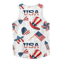4. jula majica bez rukava za muškarce crvene plave zvijezde Eagle USA košulja za zastavu bez rukava