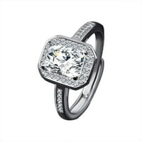 Duhgbne Moissan Diamond prsten ženski i muški uživo Podesivi vjenčani prsten za par