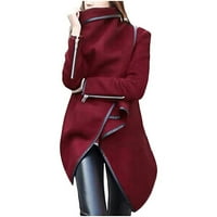 WAVSUF ženski kaputi i jakne plus veličina bez kapuljača casual LR regularna crvena rova ​​2xl