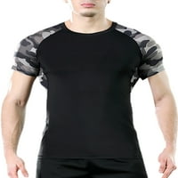 Luxplum Muškarci ljetni vrhovi hladne košulje za suve kompresije CREW izrez Sport T Majica vlagu Wicking