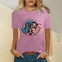 -Hints za ženska američka košulja za zastave Grafičke majice Ljeto Slatka Novost smiješna odjeća Kratki