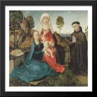 Djevica i dijete sa Svetom Anne i franjevački donator Veliki crno drvo uokvireno ispis umjetnost Hugo
