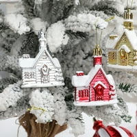 Trayknick Božićni privjesci za božićne kuće Privjesci za snijeg Ugodna kuća Božićni privjesci od nehrđajućeg nehrđajućeg stabla stablo