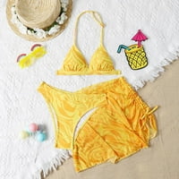 Toddler kupaći kostimi djevojke Prints Bikini gaćice Bikini plaža kupaći kostimi set žute djevojke kupaće