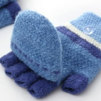 Modna slatka jesenska zima izložena prsta Flip rukavice bez prstiju, tople rukavice Dječje rukavice mittene pletene rukavice plave boje
