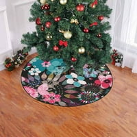 Sažetak cvjetni leptir xmas božićno stablo suknje za prostirku za odmor za zabavu u zatvorenom vanjskom