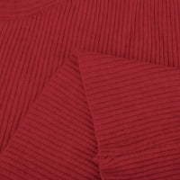 WAVSUF džemperi za žene plus veličine čišćenje zima V-izrez dugih rukava Pletenični Crveni džemperi