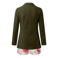 SHOMPORT WOMENS odijelo odijelo lupanje s dugim rukavima Blazer sa džepovima Stardes Cvjetni print Poslovni