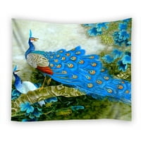 Popcreation Peacock fenomenalna plava paunska crta za crtanje tapiserija poliestera Tkanina tapiserija