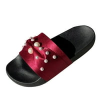 Miayilima Crvene papuče za žene i biserne dno donje ljetne proljetne veličine Ženske papuče na plaži