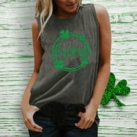St.Patricks Dan tiskanih rukava bez rukava Ležerno Ležerne prilike za majicu Okrugli bluza Majica Košulje