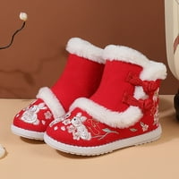 B91XZ Toddler Djevojke Boots Gilrs platnene cipele gumene jedinice tople zimske čizme za snijeg vez