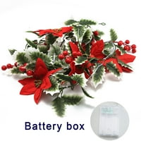 MubIneo božićni žica svetla, crtani cvjetni list električni igrački viseći zidni prozor ukras