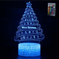 3D stolna serija božićne drvce, LED kreativni poklon šareni dodir daljinski upravljač noćno svjetlo
