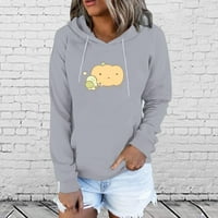 Ženska modna casual tiskana s dugim rukavima džepne pulover dukseve hoodies hot8sl4868137