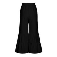 Dadaria High Struk široke pantalone za žene za žene Ležerne prilike pune hlače Udobna elastična visoka
