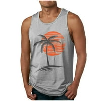 Gakvbuo polo majice za muškarce Havajska majica Men casual okrugli vrat Sportska fitness zalazak sunca
