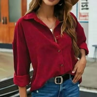 Žene Casual T-majice - bluza Čvrsta elegantna jednostavna košulja na dugih rukava s dugim rukavima na