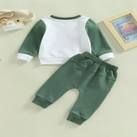 Peyakidsaa novorođenče dječak Boja blok pulover Duks vrhunske hlače elastične struke Outfit