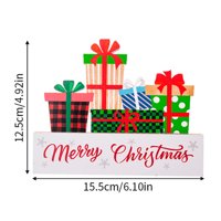 Božićna desktop Dekoracija drva Santa Claus Reindeer ELF Šareni poklon Bo, puni drveni drveni stolni