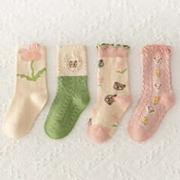 Miayilima Baby Toddlers Girls Mid Calf Dužina čarapa Pair Antislip Duge čarape Ruffled School Socks