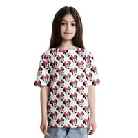Mickey Minnie tiskana posada izrezala opuštena fit majica za djecu odraslih, majica Mickey Mouse Ležerne