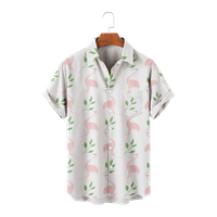 Flamingos Cartoon Hawaii Beach Boys Košulje Tanke tkanine The Baby Thirsts Summer Childs Dise odjeća