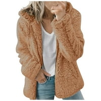 Ženska jakna s dugim rukavima vruća prodaja modne žene casual kapuljača plišane tople jakne sa zatvaračem