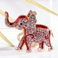 Crtani lanac ključeva s slojem, torba na slonu Privjesak izdržljiv je lako nositi ukras za rođendan crveni standard