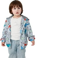 Little Girls Boys Slatka jakna s kapuljačom crtane životinje Dinosaurske patentne pauze Outerwer za