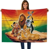 Lion King Print Flannel baba za bacanje Popularno putni pokrivač prenosiv za predškolske toddler dječake