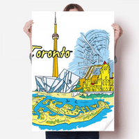 Kanada Flavor Toronto Scenografija Znamenitosti Dekoracija naljepnica Poster Playbill Pozadina prozora