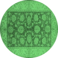 Ahgly Company u zatvorenom okrugli orijentalni smaragdni zeleni tradicionalni prostirke, 6 'okrugli