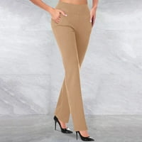 Ernkv ženske ravne mršave hlače Ljeto odobrenje prozračne pantalone za elastičnu struku Solid Moda Leisure