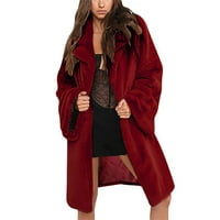 Jyeity ispod $ odjeće dame Solid Toplo FAU kaput jakna zima odvoji ovratnik Owarwerwer Plus size jakne za žene viničaj xl