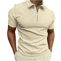 Polo majice muški kratki rukav rebrasti četvrt-zip prednji reverzni vrat Radna haljina majica majica