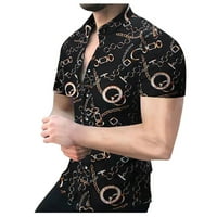 Muško ljetno casual top majica 3D printske košulje okreću se košulja kratkih rukava modna labava maksimalna