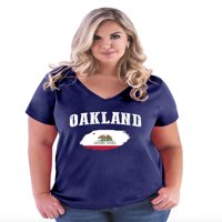 MMF - Ženska majica plus veličine V-izrez, do veličine - Oakland