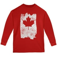 Graffiti javorov list kanadska zastava mladih dugih rukava majica crvena ylg