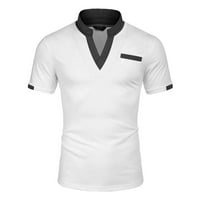 Yanhoo Henley majice za muškarce Prozračne brzo suho dugme kratkog rukava Polo tee Slim Fit Golf Business Bluuses