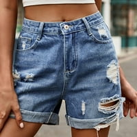Žene ripped jean kratke hlače Ležerne ljetne tegobe odsječene traper kratke hlače sa džepovima