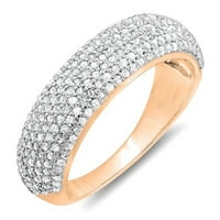 DazzlingRock kolekcija 0. Carat 10K okrugli dijamantni godišnjica vjenčani prsten za vezanje, zlato ruža, veličina 7.5