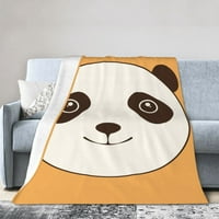 Narančasta Super Panda bake za lice, flaffy mekani ugodan pokrivač Flannel plišani mikrofiber kauč Baca