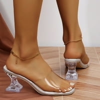 Aaiaymet ženske sandale dame modne ljetne prozirne kvadratne glave otvorene nožne cipele s visokim korektorima,