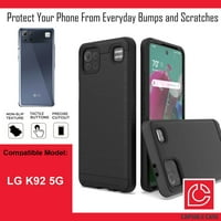 Capsule Case kompatibilan sa LG K 5G [četkani teksture Muškarci Slatka Girly Heavy Duty zaštitna crna