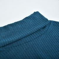 Wendunide Dukseri za žene Žene Turtleneck pulover gumb Labavi pleteni džemper vrhovi ženskih džempera