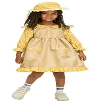 Djevojke Halloween Pioneer kostim, kolonijalna prerijska haljina s poklopcem motora, cvjetna tiskana suknja odjeća za djecu uloga igraju kaki žutu 7- godine