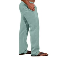 Slim Fit haljine hlače za muškarce Muškarci Haljine Hlače Chinos Mid Stvari Postavi punu ravno-nogu MINT Green XL